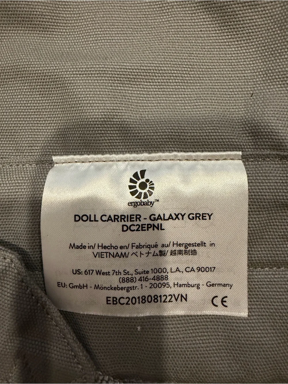 Ergobaby Light Gray Star Embroidered DOLL Carrier